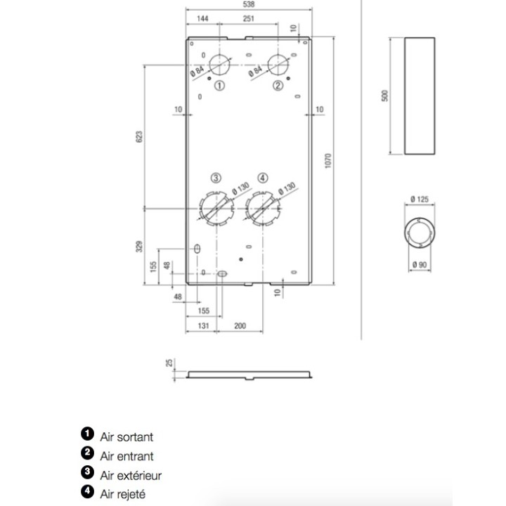 Kit d'installation en gros-œuvre WS 75 RSAP [- Accessoire VMC double flux décentralisée - MAICO]