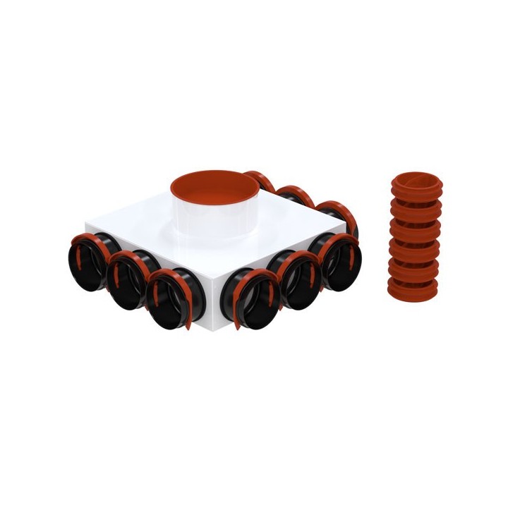 Caisson de distribution ComfoCube 350 - DN160 - 9 x DN90  [- Réseau PEHD ComfoTube - Zehnder]