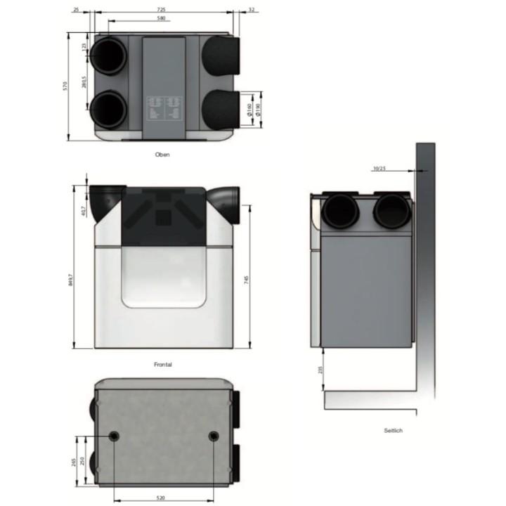 ComfoAir Q 350 TR avec echangeur enthalpique [- VMC double flux Haut rendement ComfoAirQ - Zehnder - 471502010]
