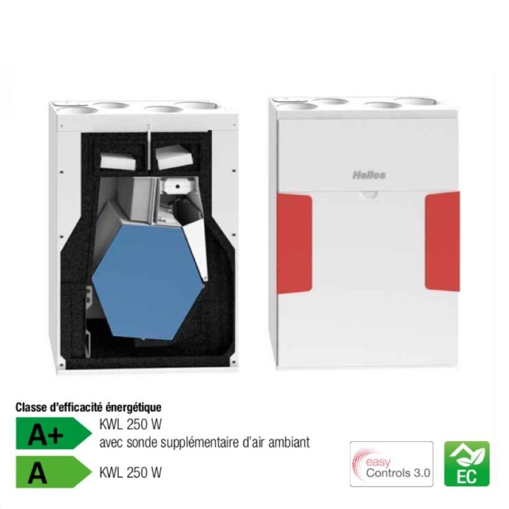 KWL EC 250 W / 250 W ET (régulation easyControls 3.0) [- VMC Double flux Très Haut Rendement - Helios]
