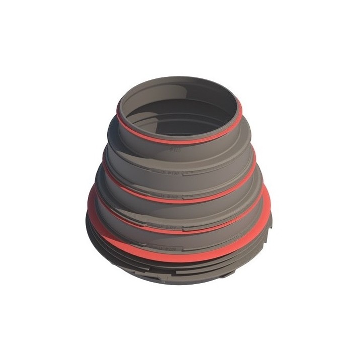 Adaptateur DN200 caisson multi-configuration BRINK [- Conduits et accessoires VMC en PEHD - Brink]