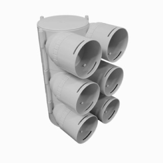 Caisson de distribution d'air Easy Renov Basic AE34C Ø 125 - 4 x Ø 75 ou 90 [- Répartiteurs VMC en PEHD - Brink]