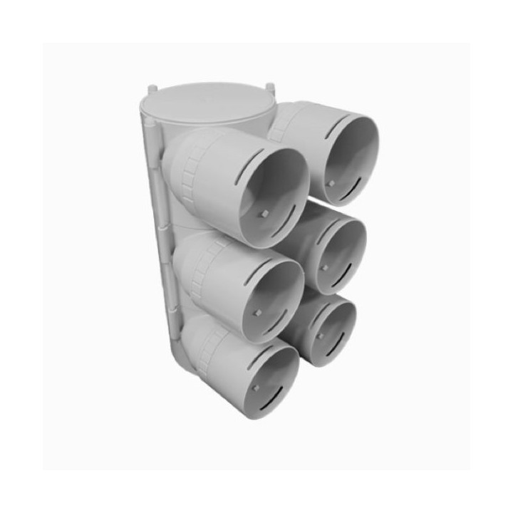 Caisson de distribution d'air Easy Renov Basic AE34C Ø 125 - 4 x Ø 75 ou 90 [- Répartiteurs VMC en PEHD - Brink]