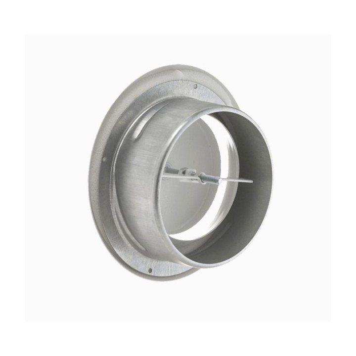 Bouche extraction ronde métal Ø 125 blanche (RAL9010) Réglable + Colerette [- bouches VMC à débit réglable - Brink]