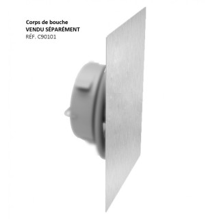 Façade de bouche rectangulaire extraplate Inox [- bouche d’insufflation et extraction - Brink]