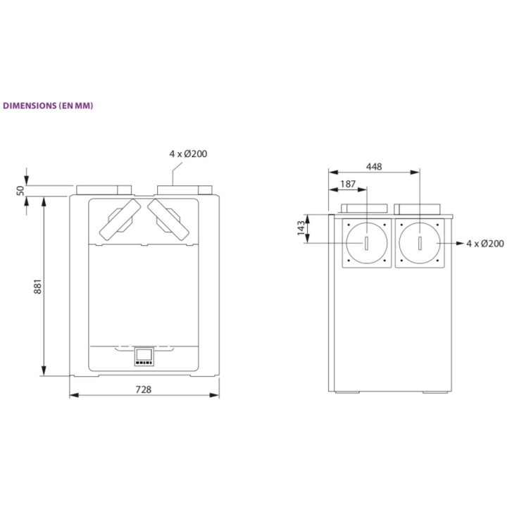Vent-Axia Econiq 450 [- VMC Double flux haut rendement - VENT-AXIA]