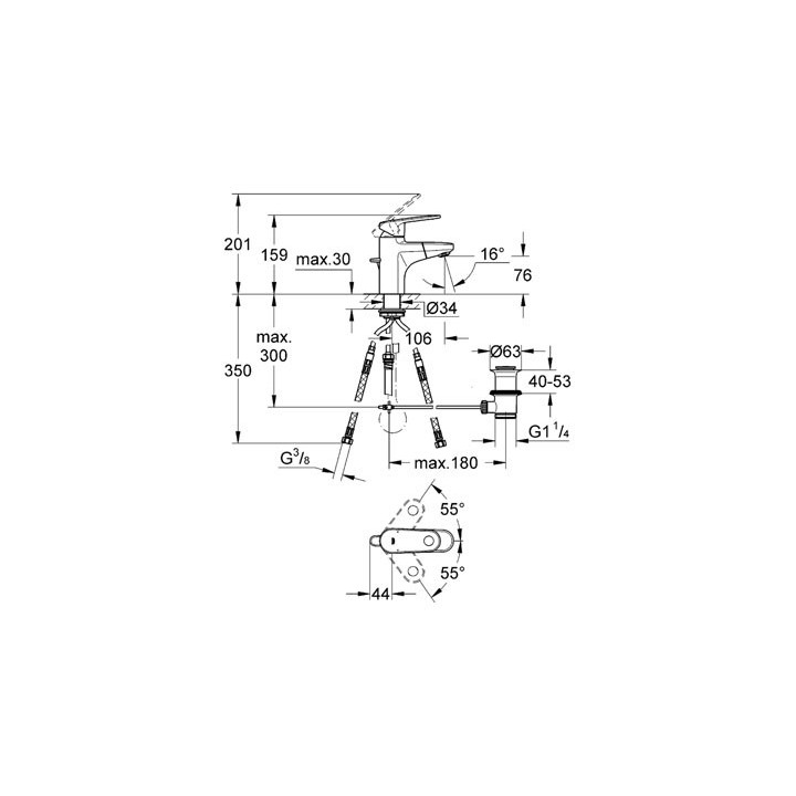 EUROPLUS - Mitigeur monocommande 1/2" lavabo Bec extractible [- Robinetterie salle de bains - GROHE]