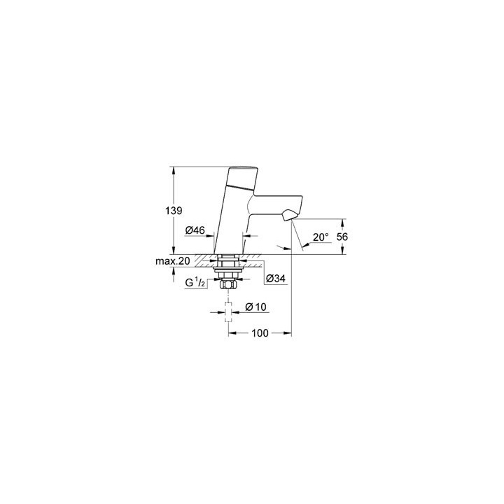 NOUVEAU CONCETTO - Mitigeur monofluide [- Robinetterie salle de bains - GROHE]