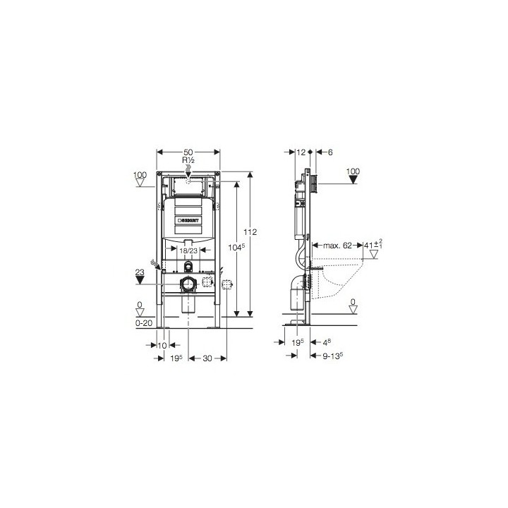 Duofix Sigma 12 cm UP320 - Autoportant [- Bâti-support - Geberit]