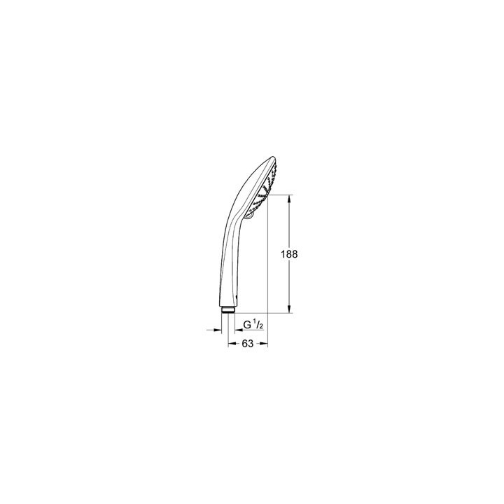 EUPHORIA - Douchette à main Massage 1/2" - 3 jets [- Robinetterie Hydrothérapie - GROHE]