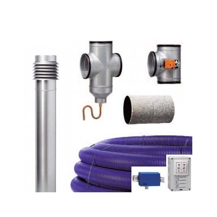 Kit puits canadien avec by-pass + régulation (LEWT-Système) [- Géoventilation / Puits canadien - Helios]
