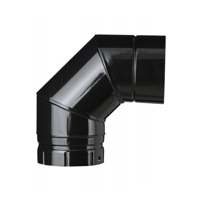 Coude à segments 90° - Noir brillant [- Fumisterie émaillée - Poujoulat]