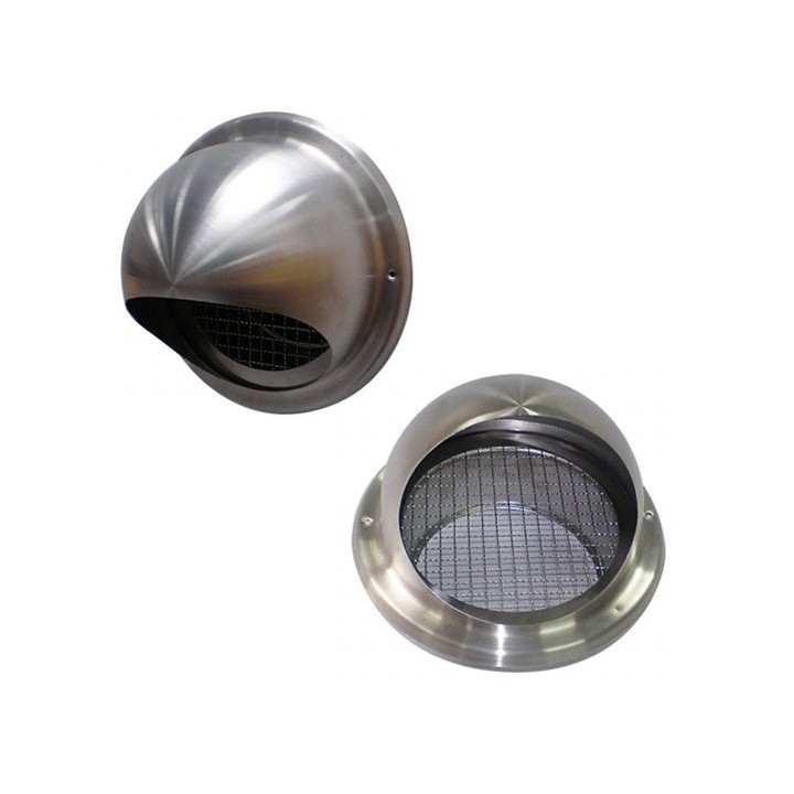 Buse d'entrée ou de sortie d'air murale INOX Ø 100, 125, 150 et 160 [- accessoire VMC Double flux - Unelvent]