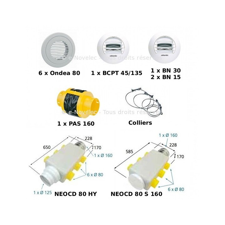 Kit accessoires DUOCOSY HR pour réseau Pieuvre [- VMC Double Flux - Atlantic]