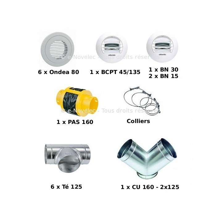 Kit accessoires DUOCOSY HR pour réseau Linéaire [- VMC Double Flux - Atlantic]