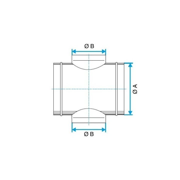 Croix équerre - Ø 125 à 200 mm [- accessoires galvanisés VMC - Atlantic]