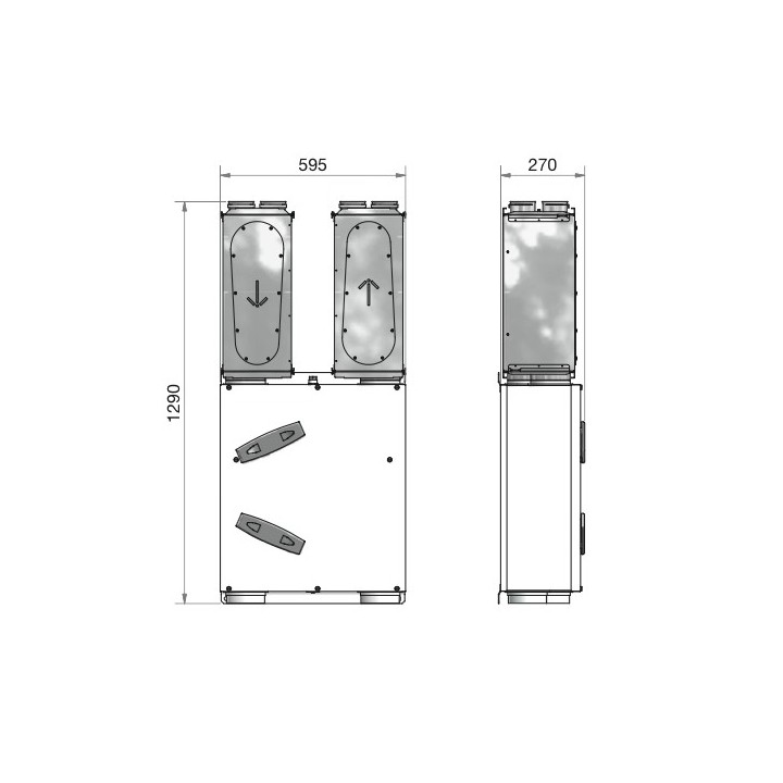 Caisson silencieux de répartition 4 piquages - ComfoWell 220 [- sans plaques de raccordement - Réseau PEHD ComfoTube - Zehnder]