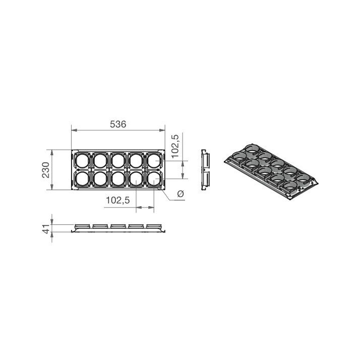 Plaque de raccordement 10 piquages pour caisson de répartition - ComfoWell 520 [- Réseau PEHD ComfoTube - Zehnder]