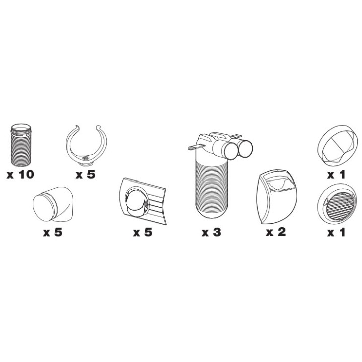 Kit Autoréglable T3/T4 Extraction et Insufflation - OPTIFLEX ECO [- Kits bouches pour réseau PEHD 75 ext. - Aldès]
