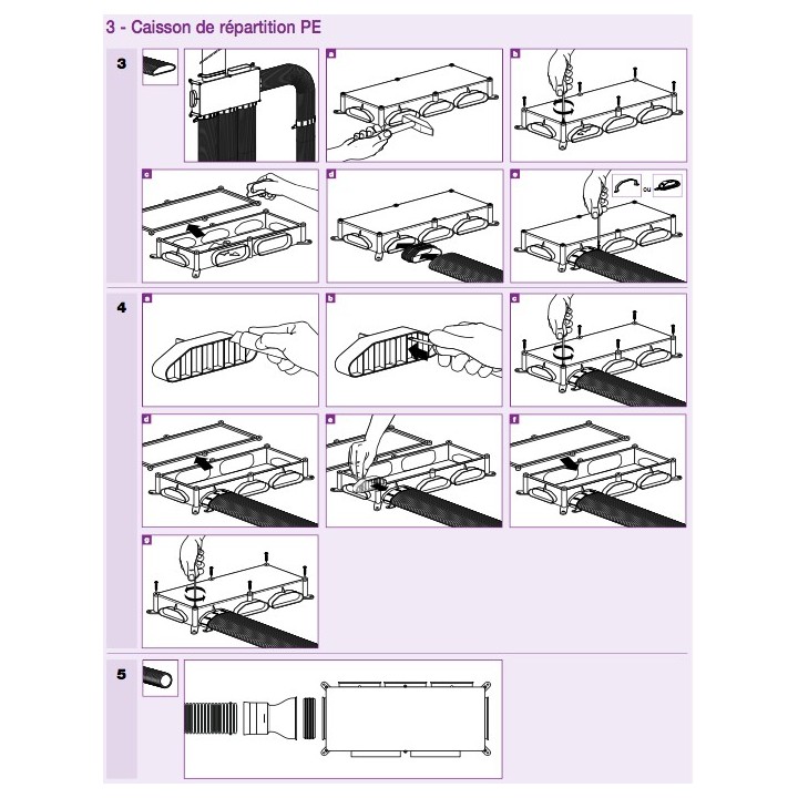 Raccord pour caisson PE (sac de 5) - Optiflex [- Conduits Polyéthylène et accessoires VMC - Aldès]