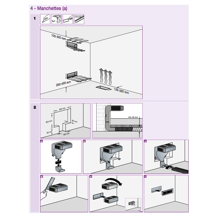 Manchette droite - 1 piquage ovale - Optiflex [- Conduits Polyéthylène et accessoires VMC - Aldès]