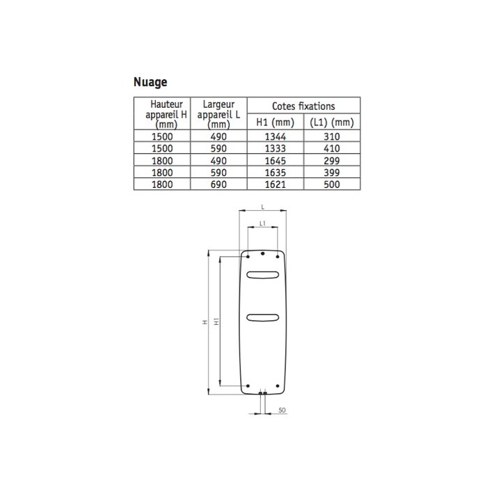 NUAGE - Finition aluminium anodisé [- TGNA-GF - Sèche-serviettes électrique - Acova]