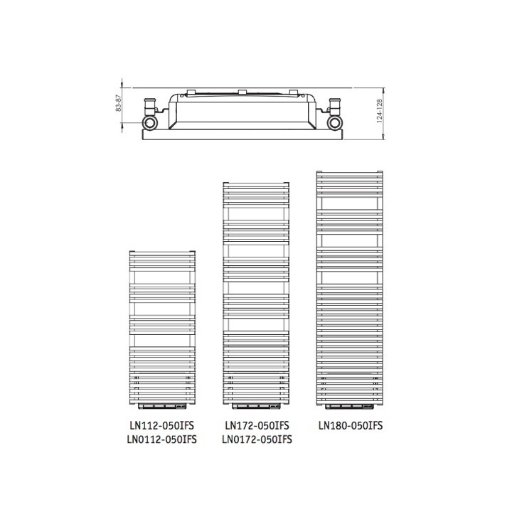 CALA +Air Chromé Mixte [- LNO-IFS - Sèche-serviettes ACOVA (Chauffage Central + soufflerie)]