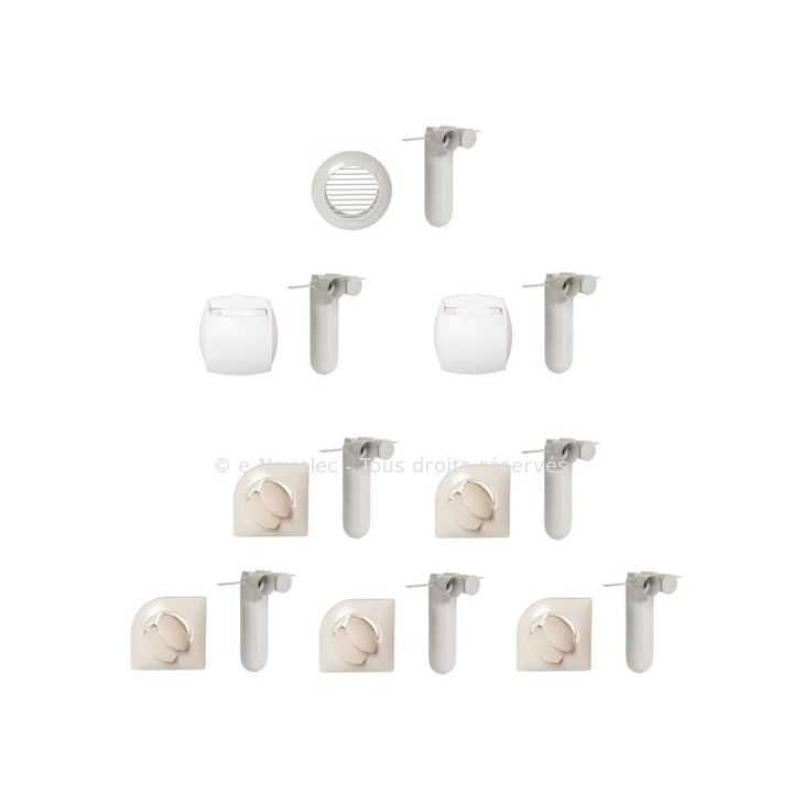 Kit Autoréglable T3/T4 Extraction et Insufflation - OPTIFLEX 75 [- Kits bouches pour réseau PEHD 75 ext. - Aldès]