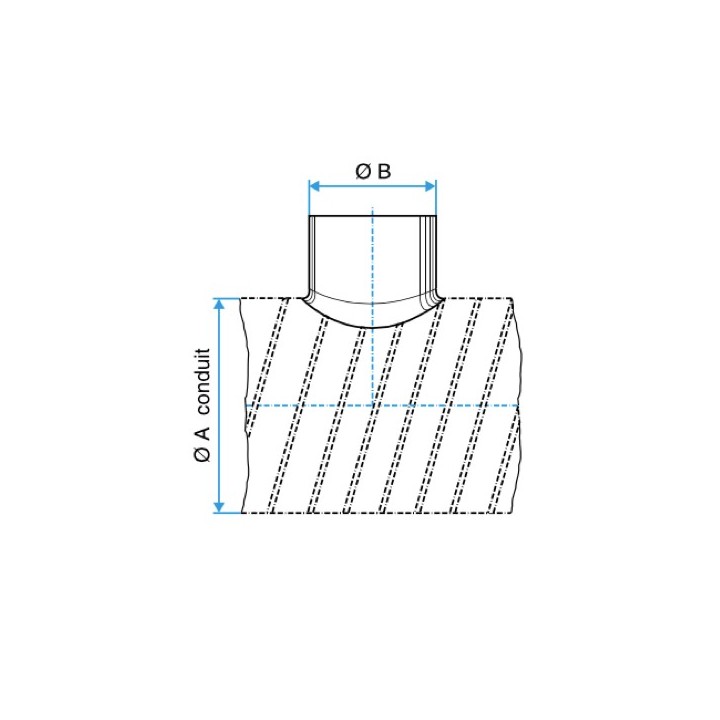 Piquage Express 90° en Té - Ø 80 à 1000mm [- accessoires galvanisés VMC - Unelvent/Aldès/Atlantic]