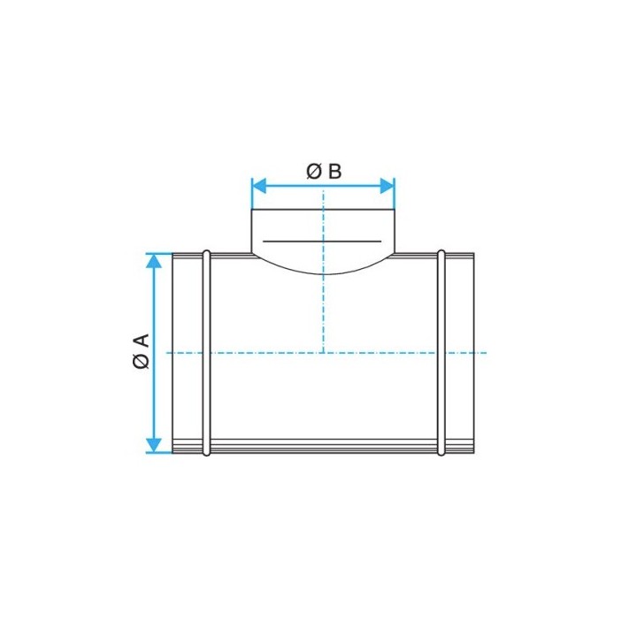 TE équerre 90° galva standard - Ø 80 à 1000 mm [- accessoires galvanisés VMC - Unelvent / Atlantic / Aldès]