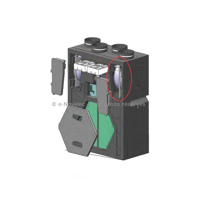 Motoventilateur (moteur + ventilateur) pour VMC DOMEO FL, DHU et SERENITE [ pièce détachée VMC - S&P - Unelvent]