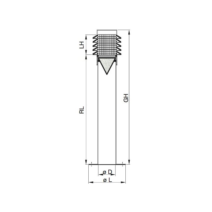 Borne de prise d'air extérieur INOX Ø 200, 315 ou 355 mm - LEWT-A [- Géoventilation / Puits canadien - Helios]