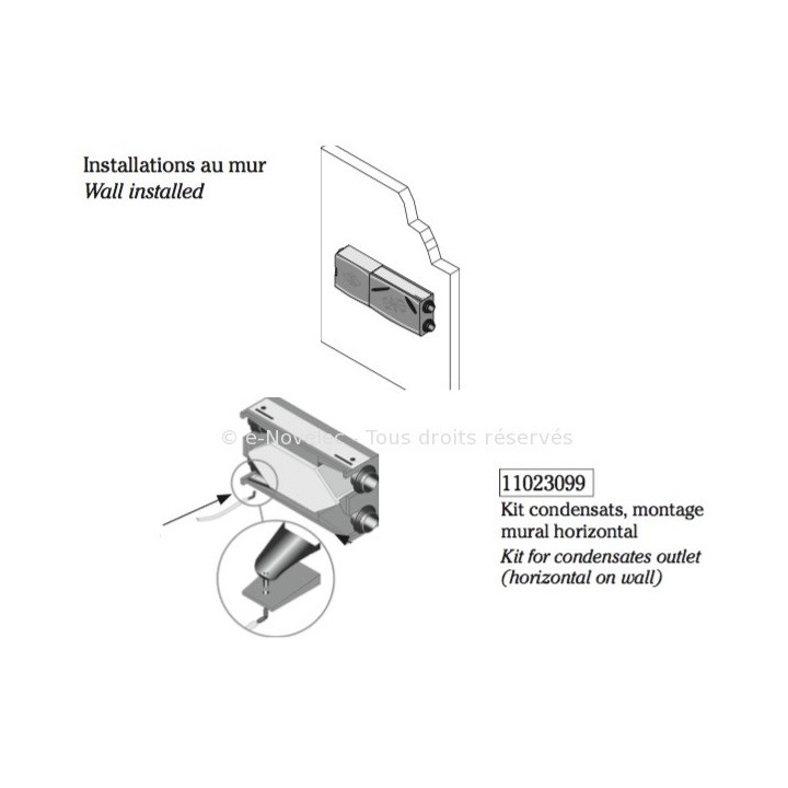 Kit condensats Dee Fly Modulo pour montage mural horizontal [- Fixation VMC double flux - ALDES]