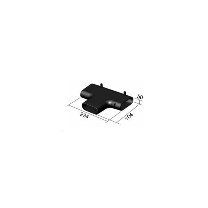 Té horizontal - THR50 [- réseau VMC PEHD - Serie PLUGGIT - Unelvent]