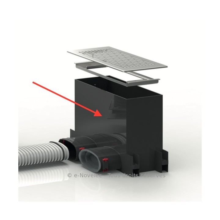 Plénum sol/mur pour conduits plats 51 mm [(sans grille) - FRS-WBK 2-51 - Réseau FlexPipe - Helios]