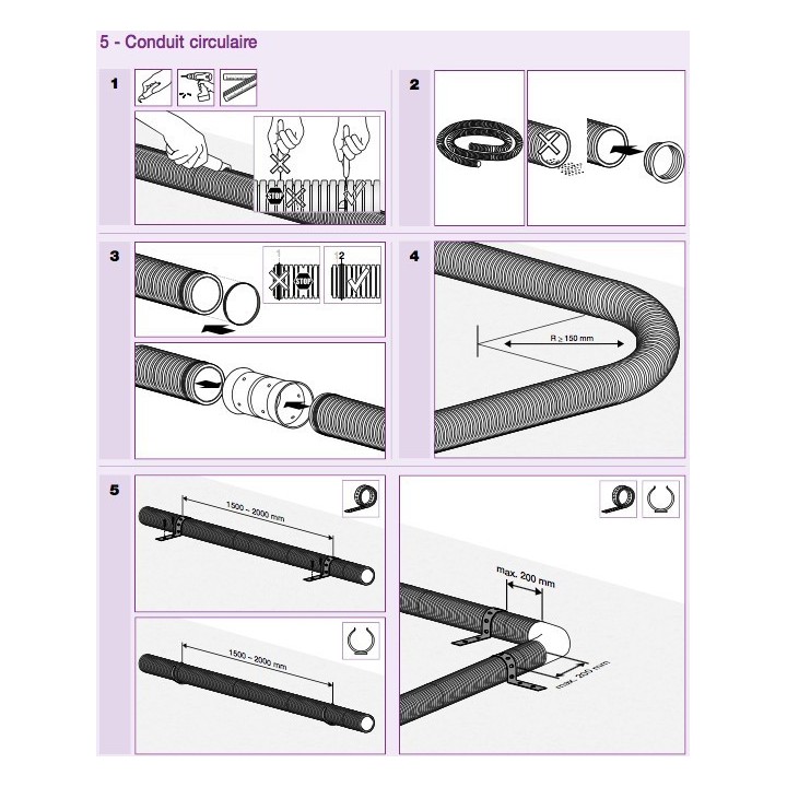 Coude 90° circulaire Optiflex - Ø 75 ou 90 mm [- Conduits Polyéthylène et accessoires VMC - Aldès]