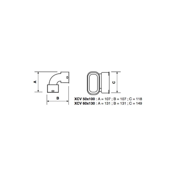 Coude vertical polyéthylène - XCV [- Conduits et accessoires VMC en PE - Réseau Clip & Go - Atlantic]
