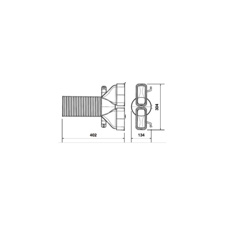 Raccord mixte droit polyéthylène - XRMD [- Conduits et accessoires VMC en PE - Réseau Clip & Go - Atlantic]