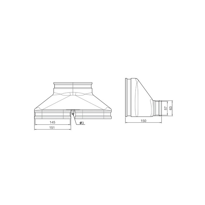 Raccord Ø 160 mm CK300 pour conduit Comfoflat [- Réseau PEHD Comfoflat 51- Zehnder]